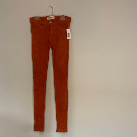 NEW NWT Current/Elliot Skinny Suede Orange Jeans - Picture 1 of 5